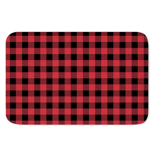 Cardinal Red Buffalo Check Pattern Print Indoor Door Mat