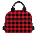 Cardinal Red Buffalo Check Pattern Print Insulated Lunch Bag