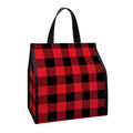 Cardinal Red Buffalo Check Pattern Print Insulated Lunch Tote