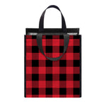 Cardinal Red Buffalo Check Pattern Print Insulated Lunch Tote