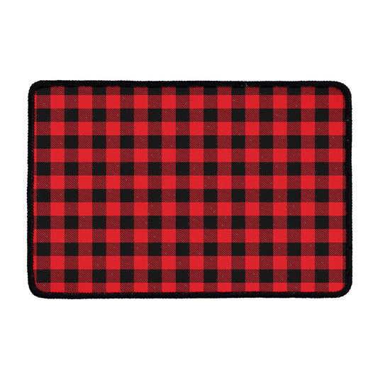 Cardinal Red Buffalo Check Pattern Print Kitchen Mat