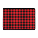 Cardinal Red Buffalo Check Pattern Print Kitchen Mat