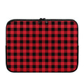 Cardinal Red Buffalo Check Pattern Print Laptop Sleeve
