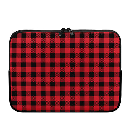 Cardinal Red Buffalo Check Pattern Print Laptop Sleeve