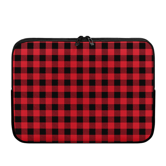 Cardinal Red Buffalo Check Pattern Print Laptop Sleeve