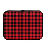 Cardinal Red Buffalo Check Pattern Print Laptop Sleeve