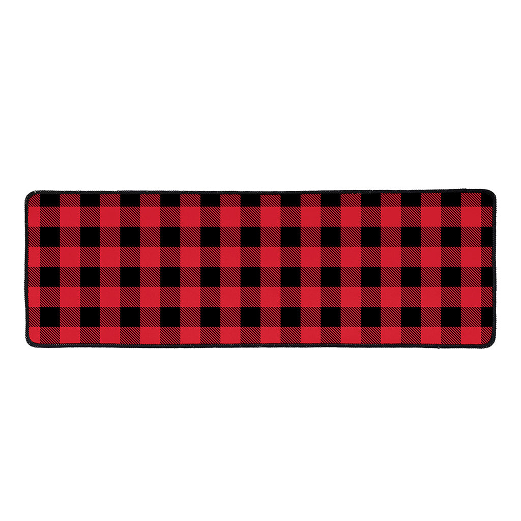 Cardinal Red Buffalo Check Pattern Print Long Kitchen Mat