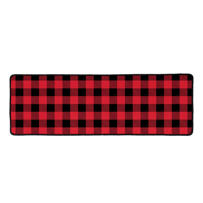 Cardinal Red Buffalo Check Pattern Print Long Kitchen Mat