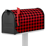 Cardinal Red Buffalo Check Pattern Print Mailbox Cover