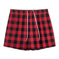 Cardinal Red Buffalo Check Pattern Print Mesh Shorts