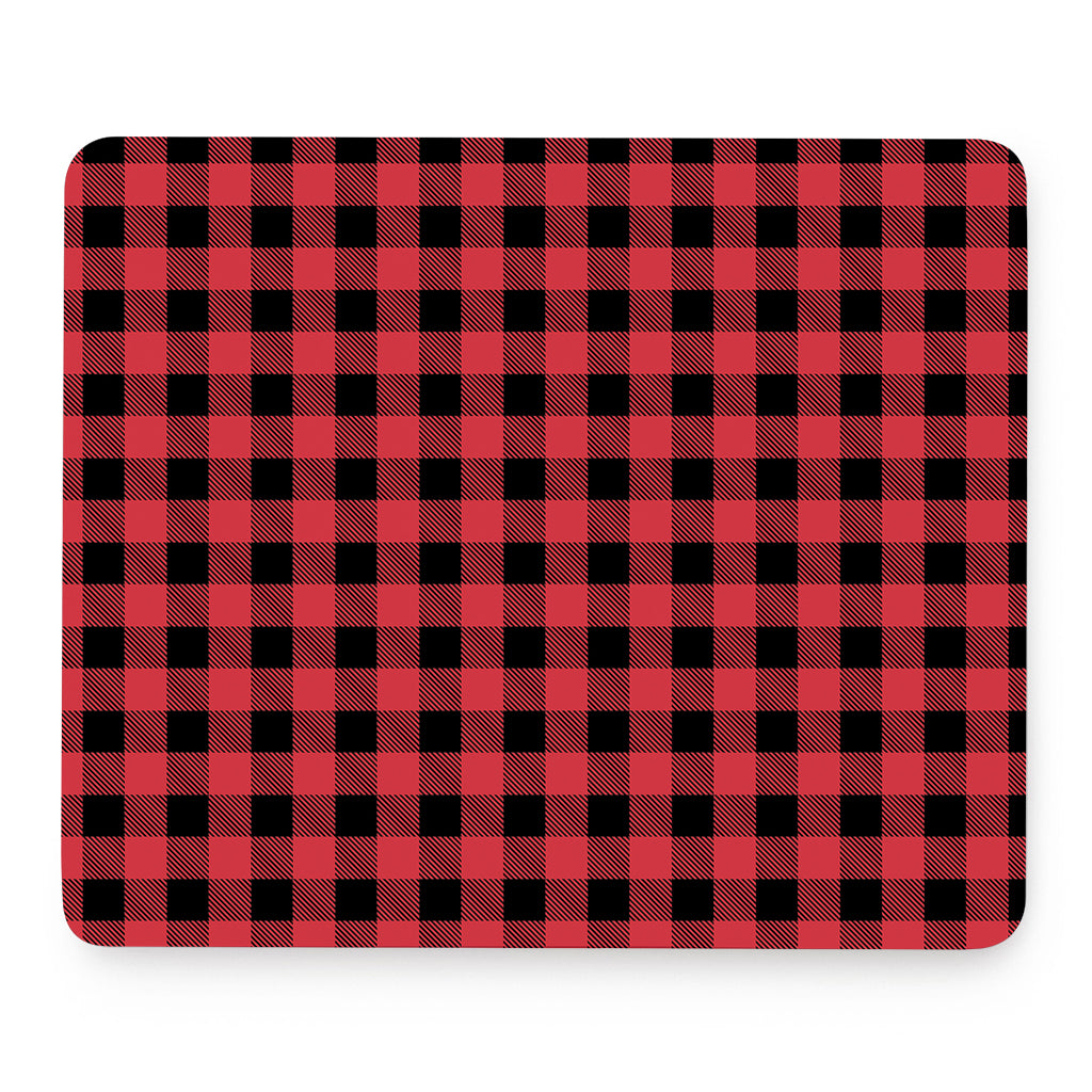 Cardinal Red Buffalo Check Pattern Print Mouse Pad