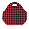 Cardinal Red Buffalo Check Pattern Print Neoprene Lunch Bag
