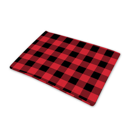 Cardinal Red Buffalo Check Pattern Print Pet Cooling Mat Cover