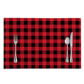 Cardinal Red Buffalo Check Pattern Print Placemat