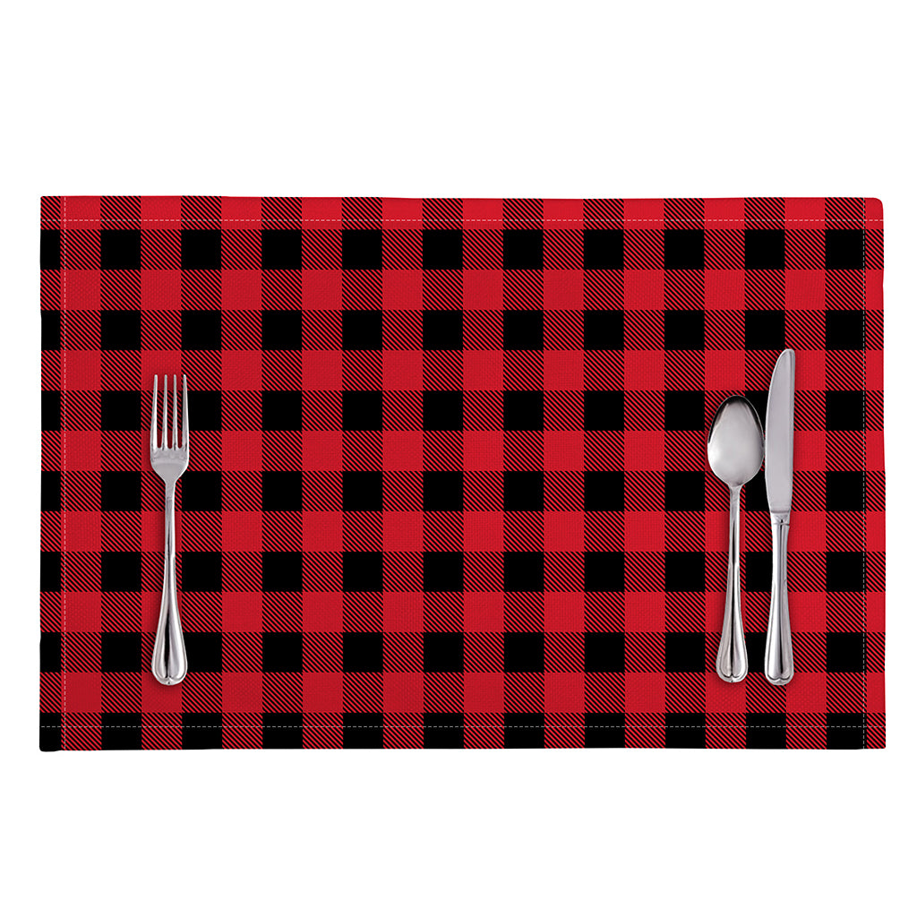 Cardinal Red Buffalo Check Pattern Print Placemat