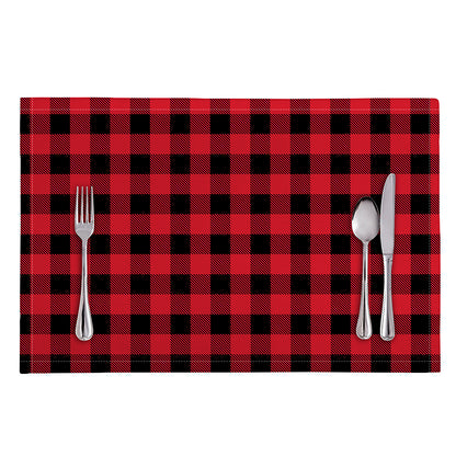 Cardinal Red Buffalo Check Pattern Print Placemat