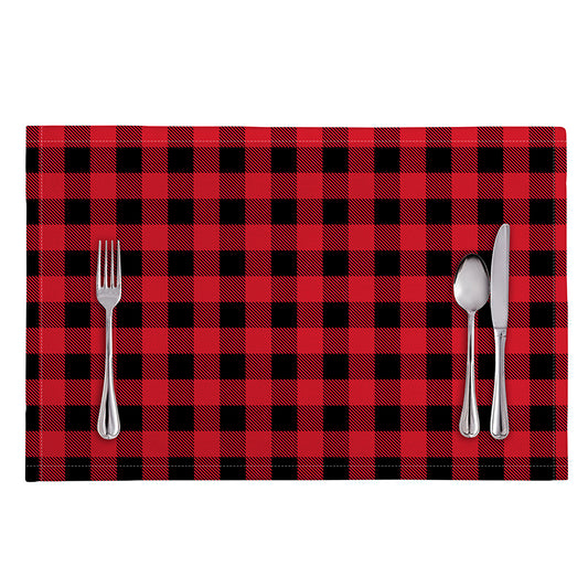 Cardinal Red Buffalo Check Pattern Print Placemat