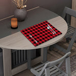 Cardinal Red Buffalo Check Pattern Print Placemat