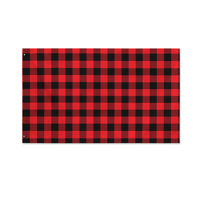 Cardinal Red Buffalo Check Pattern Print Polyester Flag