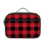Cardinal Red Buffalo Check Pattern Print Portable Lunch Bag