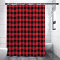 Cardinal Red Buffalo Check Pattern Print Premium Shower Curtain