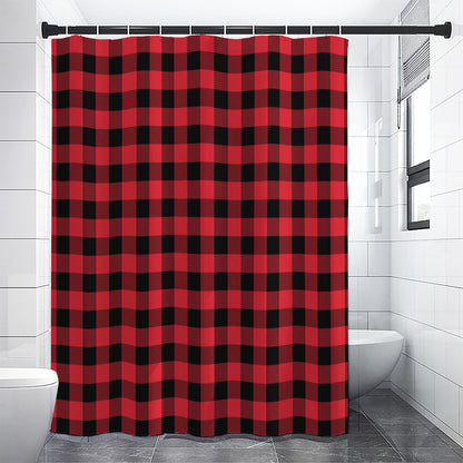 Cardinal Red Buffalo Check Pattern Print Premium Shower Curtain