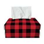 Cardinal Red Buffalo Check Pattern Print Rectangle Tissue Box Cover