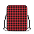 Cardinal Red Buffalo Check Pattern Print Rectangular Crossbody Bag