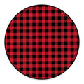 Cardinal Red Buffalo Check Pattern Print Round Floor Mat
