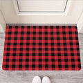 Cardinal Red Buffalo Check Pattern Print Rubber Doormat