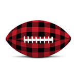 Cardinal Red Buffalo Check Pattern Print Rugby Ball