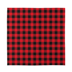 Cardinal Red Buffalo Check Pattern Print Silk Bandana