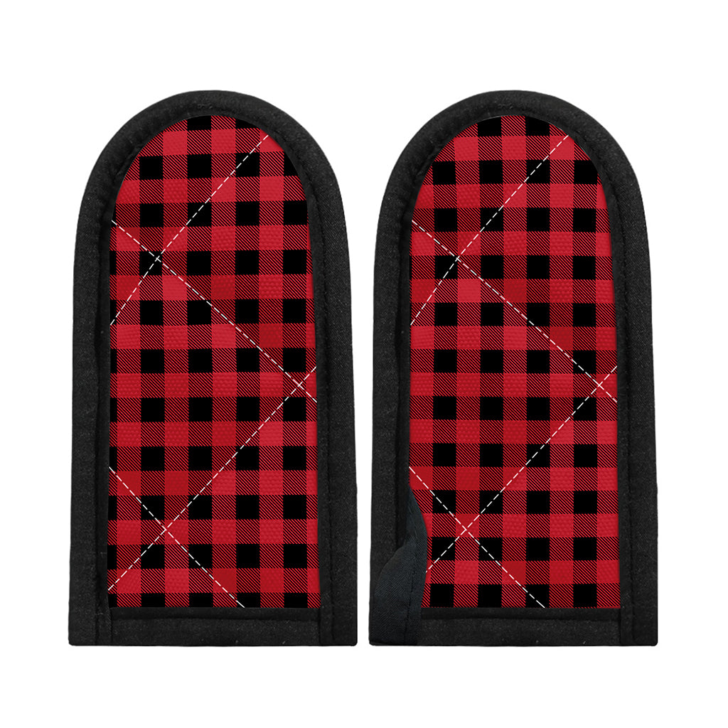 Cardinal Red Buffalo Check Pattern Print Skillet Handle Cover
