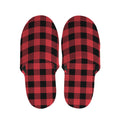 Cardinal Red Buffalo Check Pattern Print Slippers