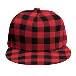 Cardinal Red Buffalo Check Pattern Print Snapback Cap