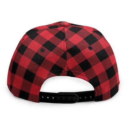 Cardinal Red Buffalo Check Pattern Print Snapback Cap