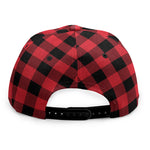 Cardinal Red Buffalo Check Pattern Print Snapback Cap