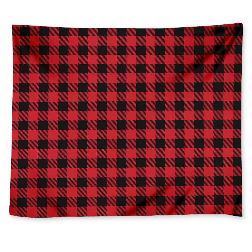 Cardinal Red Buffalo Check Pattern Print Tapestry