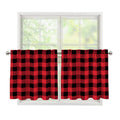 Cardinal Red Buffalo Check Pattern Print Tier Curtains