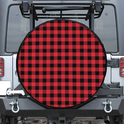 Cardinal Red Buffalo Check Pattern Print Tire Cover