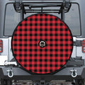 Cardinal Red Buffalo Check Pattern Print Tire Cover With Camera Hole