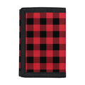 Cardinal Red Buffalo Check Pattern Print Trifold Wallet