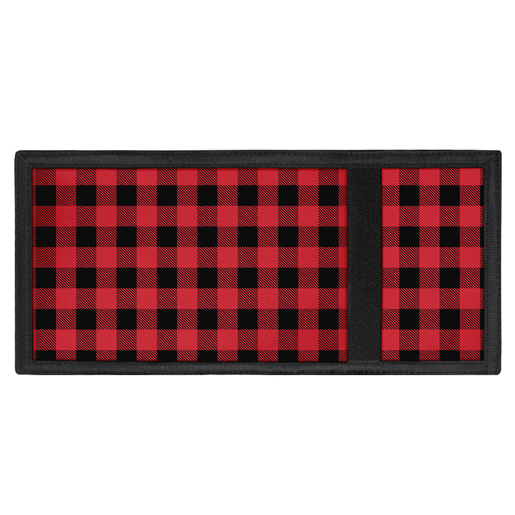 Cardinal Red Buffalo Check Pattern Print Trifold Wallet