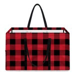 Cardinal Red Buffalo Check Pattern Print Utility Tote Bag