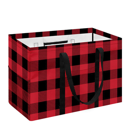 Cardinal Red Buffalo Check Pattern Print Utility Tote Bag