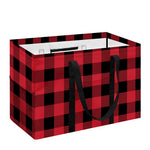 Cardinal Red Buffalo Check Pattern Print Utility Tote Bag