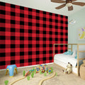 Cardinal Red Buffalo Check Pattern Print Wall Sticker