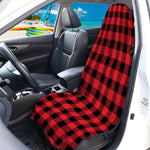Cardinal Red Buffalo Check Pattern Print Waterproof Car Seat Cover