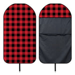 Cardinal Red Buffalo Check Pattern Print Waterproof Car Seat Cover