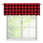 Cardinal Red Buffalo Check Pattern Print Window Valance